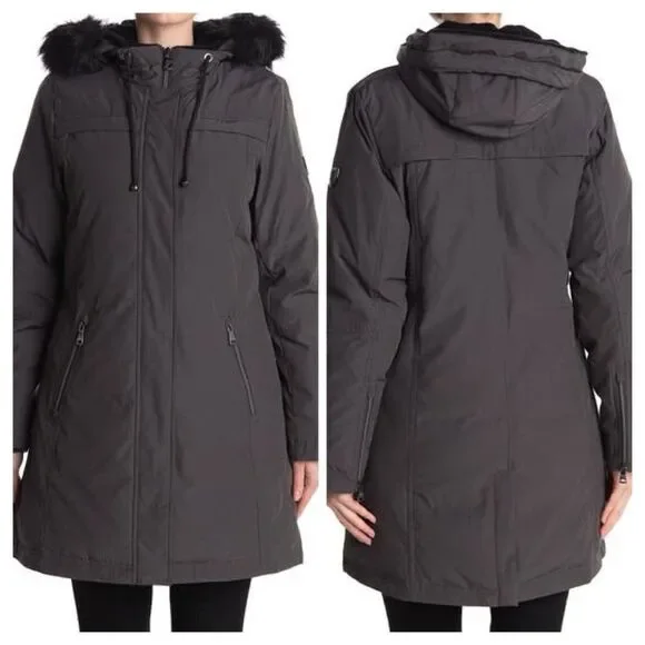 Vince Camuto Faux Fur Hooded Jacket Size XS Jackets & Coats